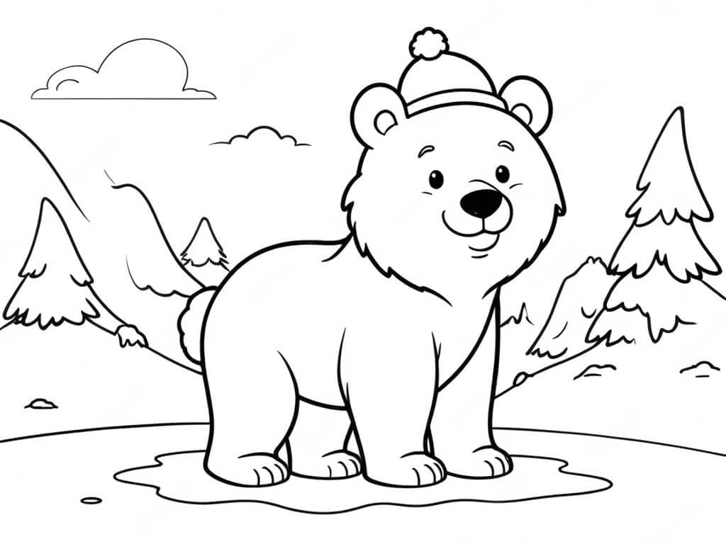 Bär am Nordpol Ausmalbild