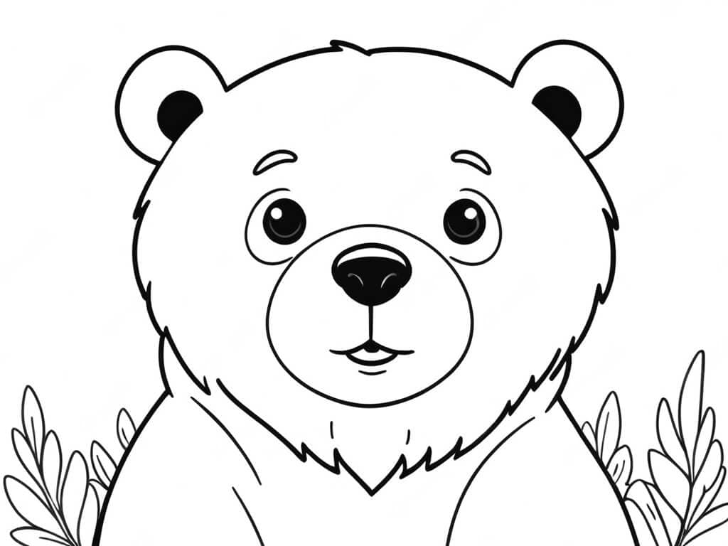 Neugieriger Bär Ausmalbild