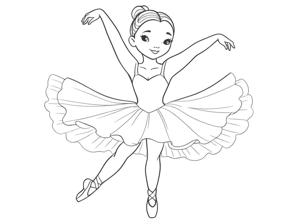 Kinder-Ballerina Ausmalbild