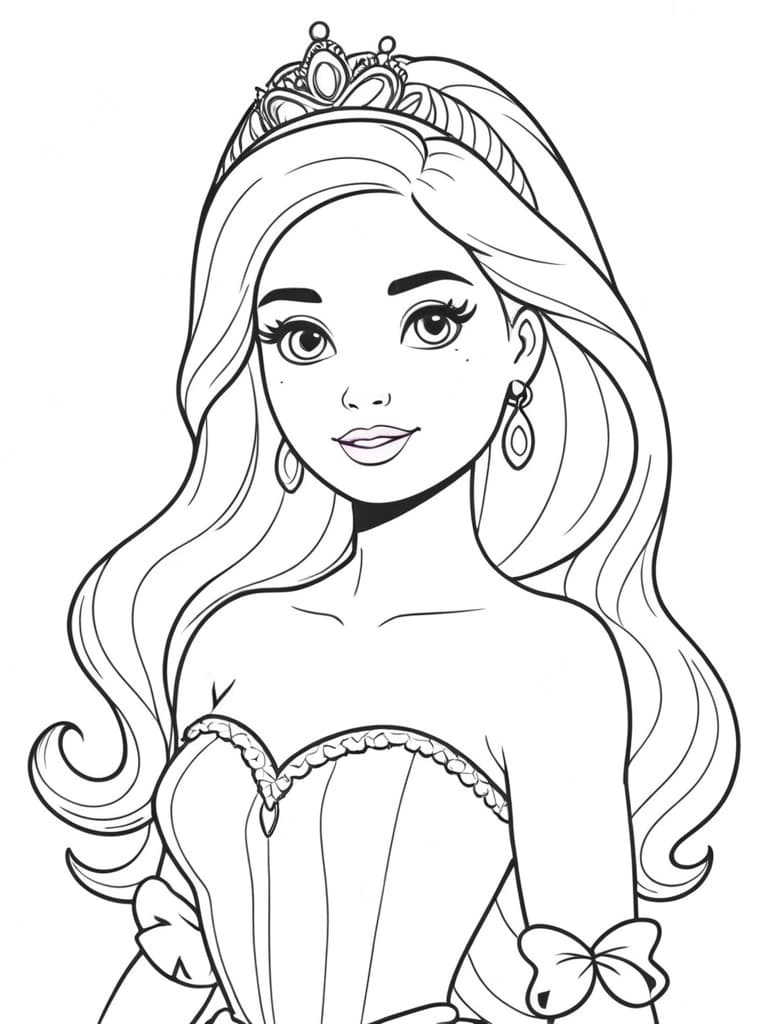 Barbie als Königin Ausmalbild