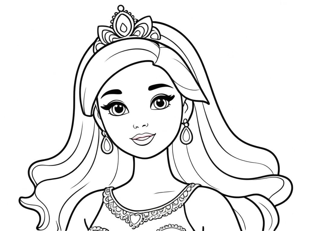 Barbie Kronprinzessin Ausmalbild