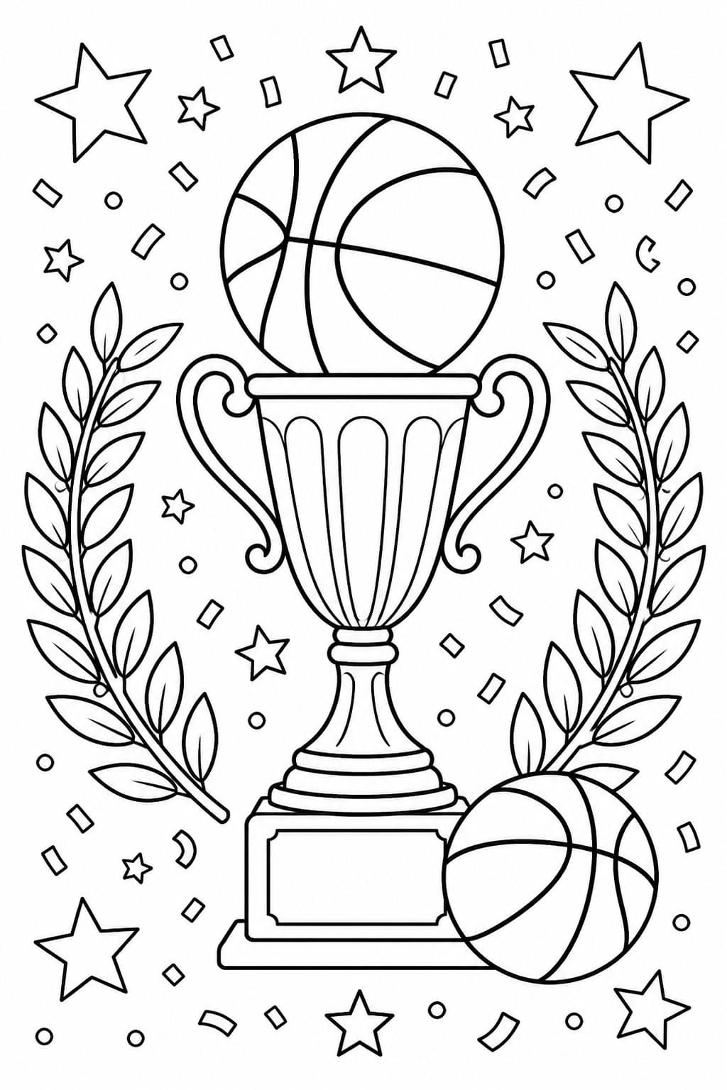 Basketballpokal Ausmalbild