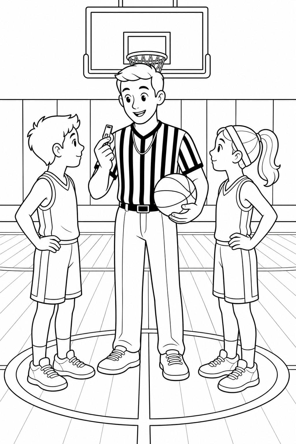 Basketballschiedsrichter Ausmalbild