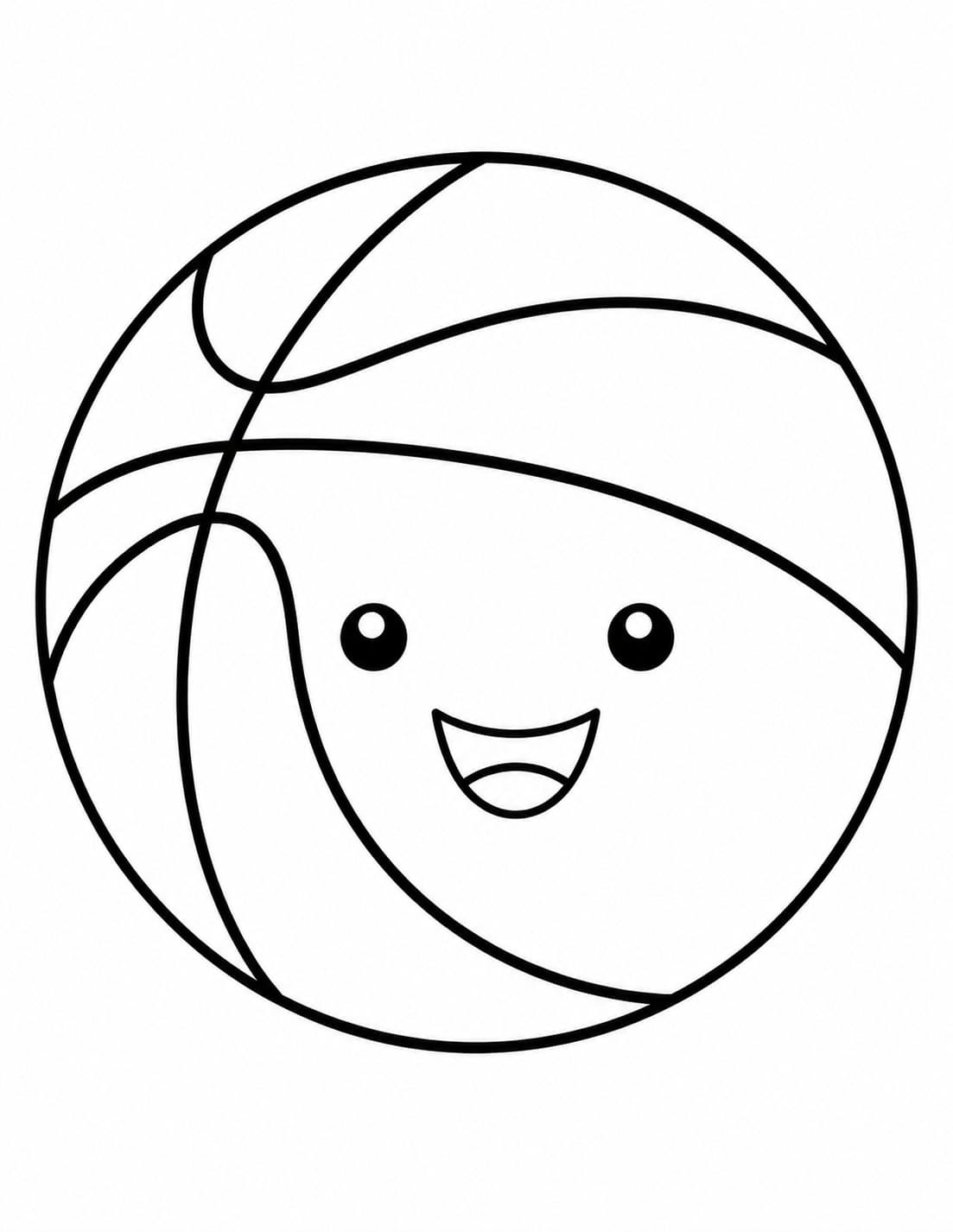 Einfacher Basketball Ausmalbild