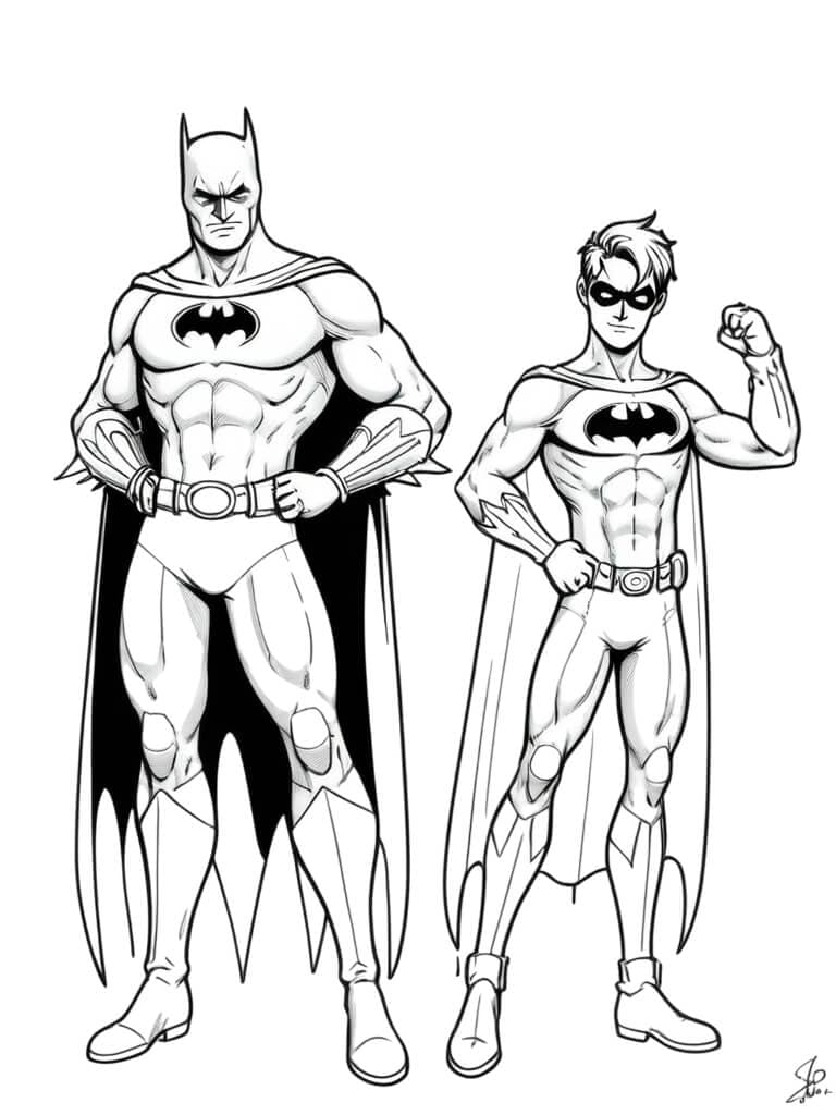 Batman und Robin Ausmalbild