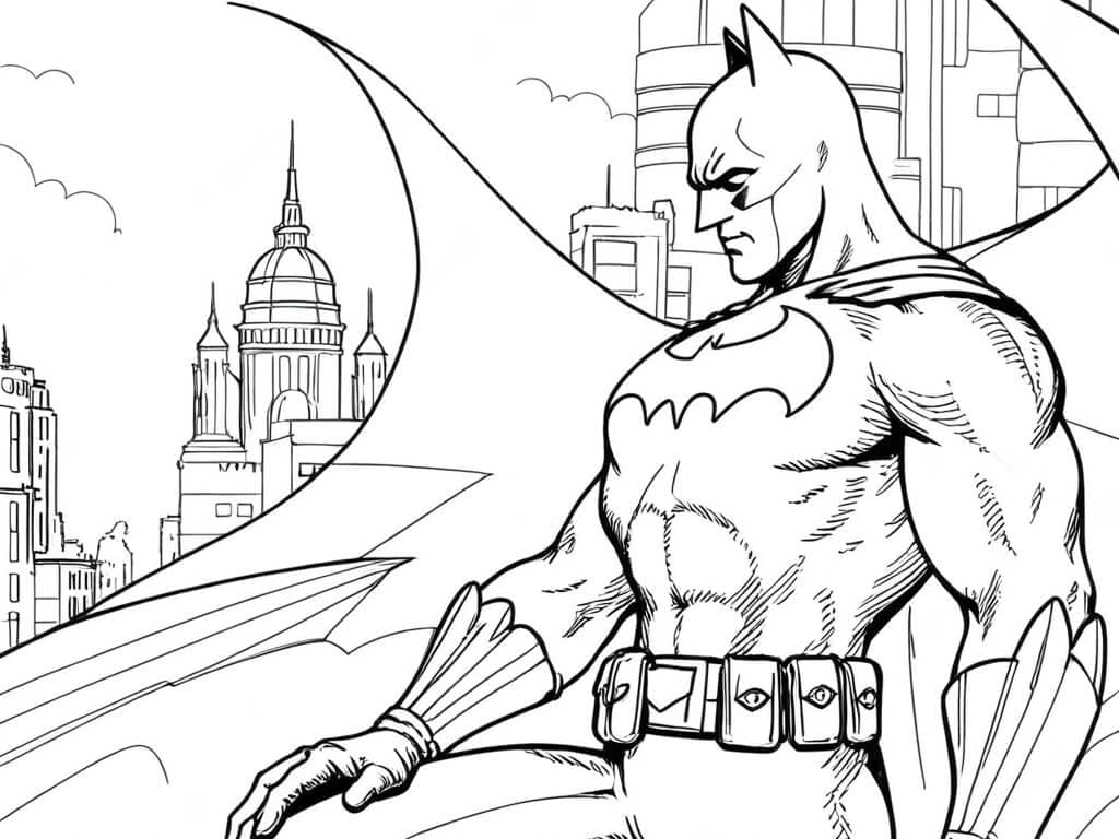 Detaillierter Batman Ausmalbild