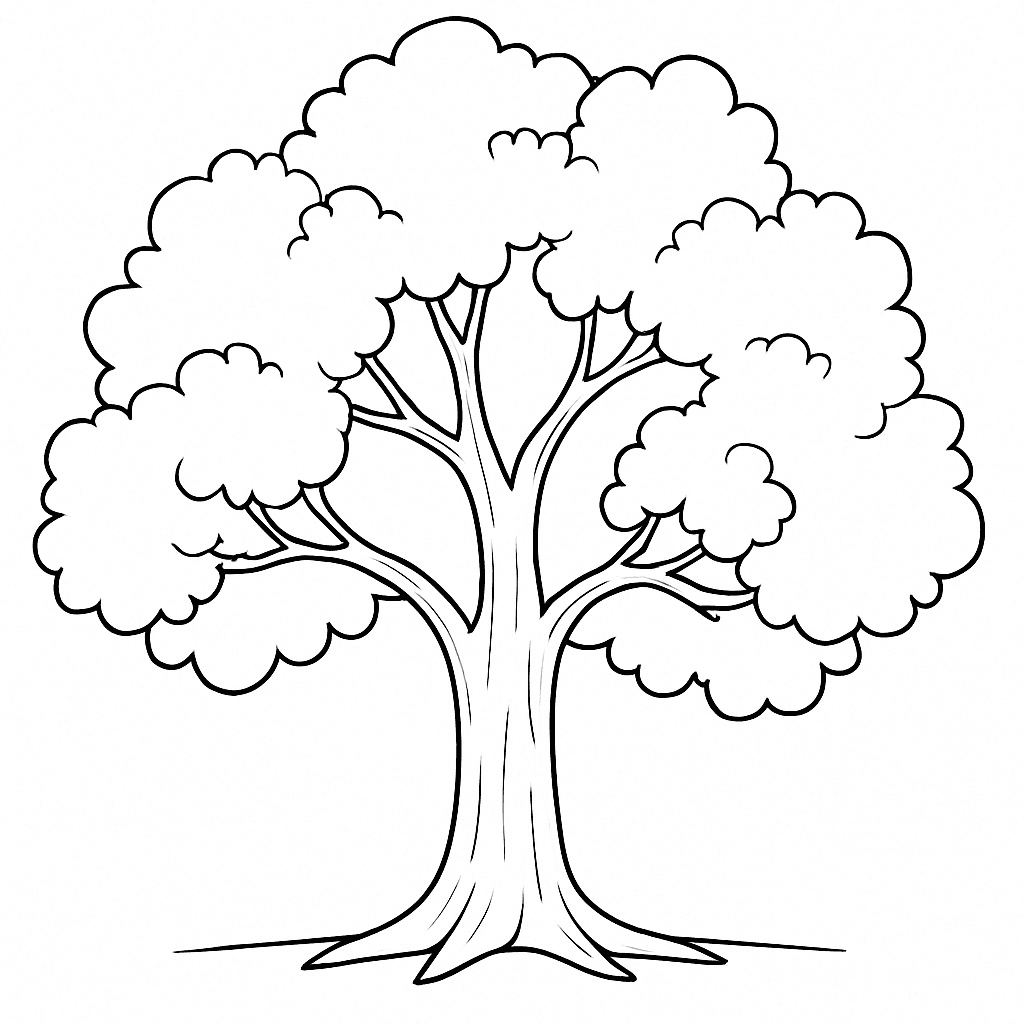 Klassischer Baum Ausmalbild