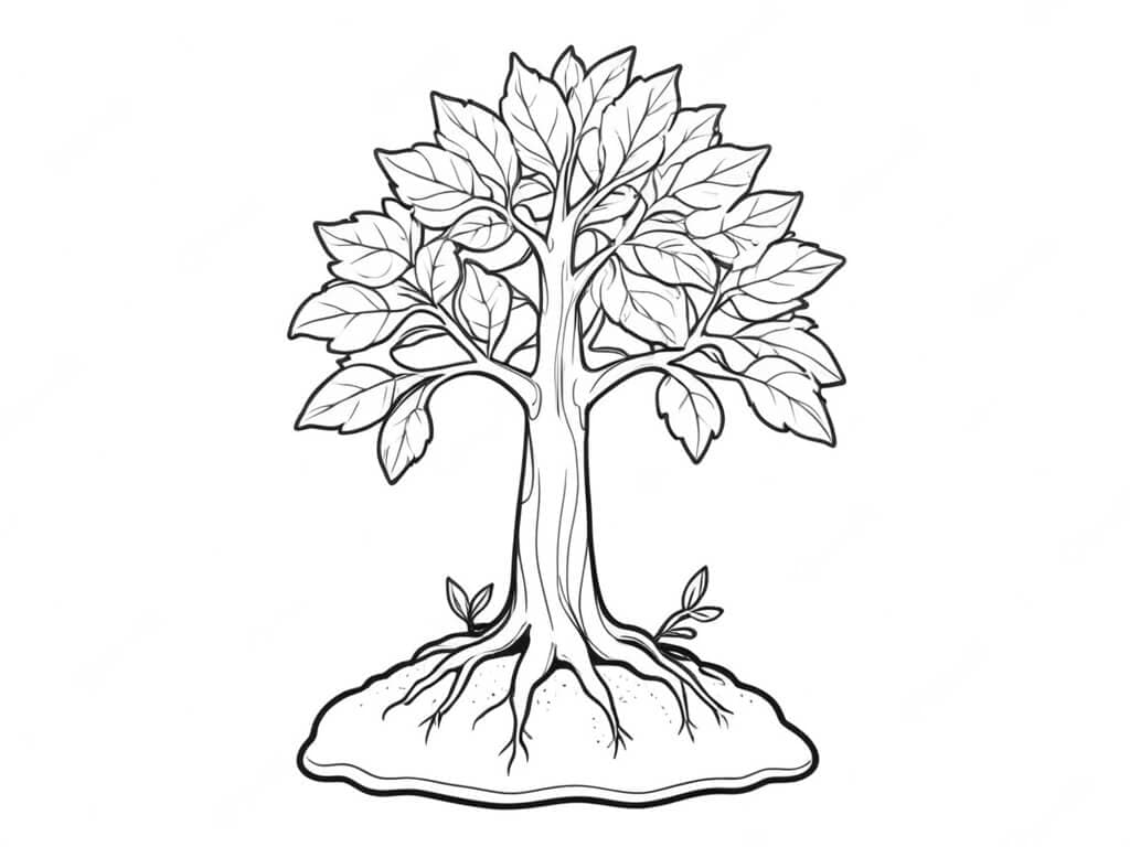 Bonsai-Baum Ausmalbild