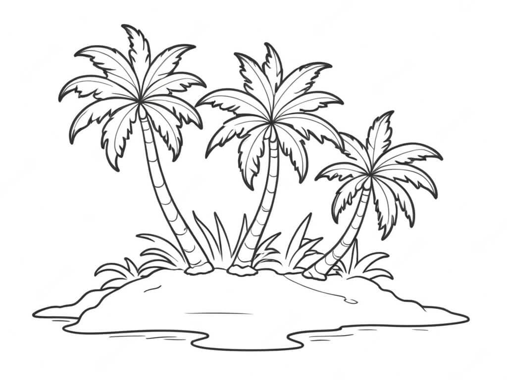 Palmenbaum Ausmalbild