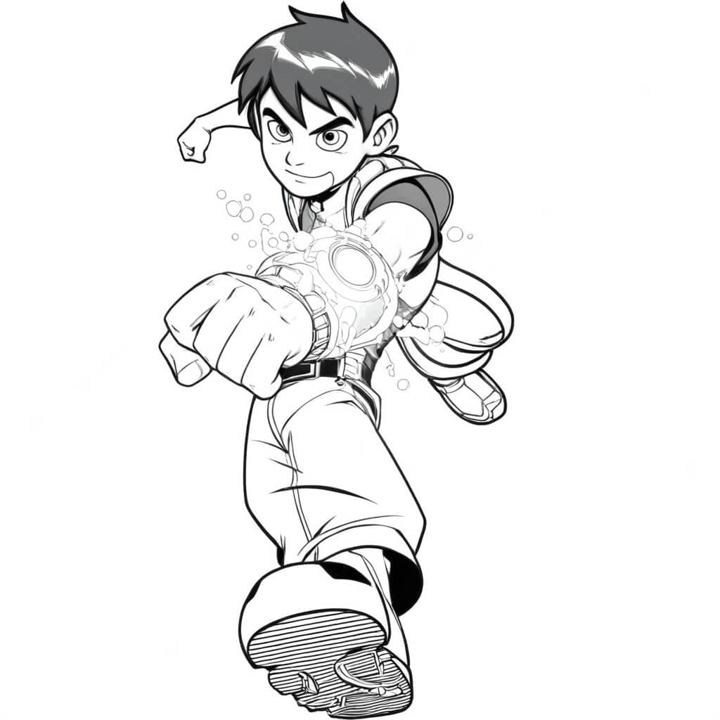 Ben 10 mit Omnitrix Ausmalbild