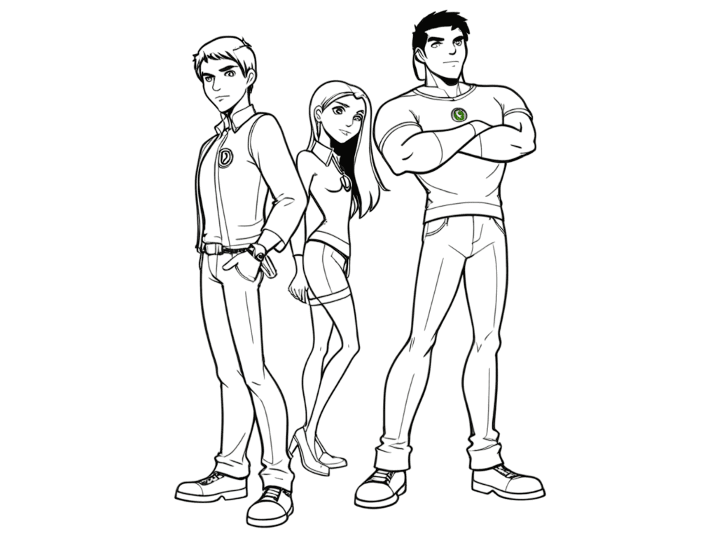 Ben 10 und Freunde Ausmalbild