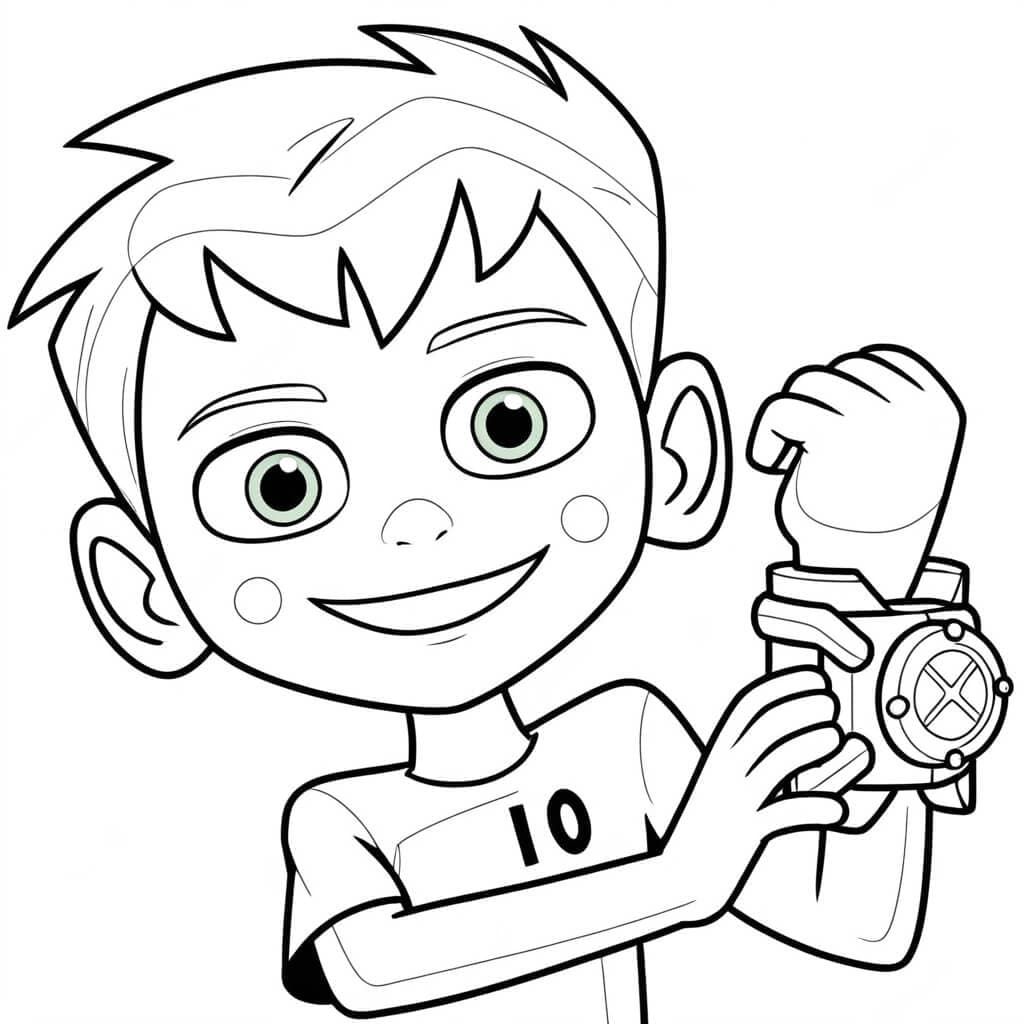 Fröhlicher Ben 10 Ausmalbild