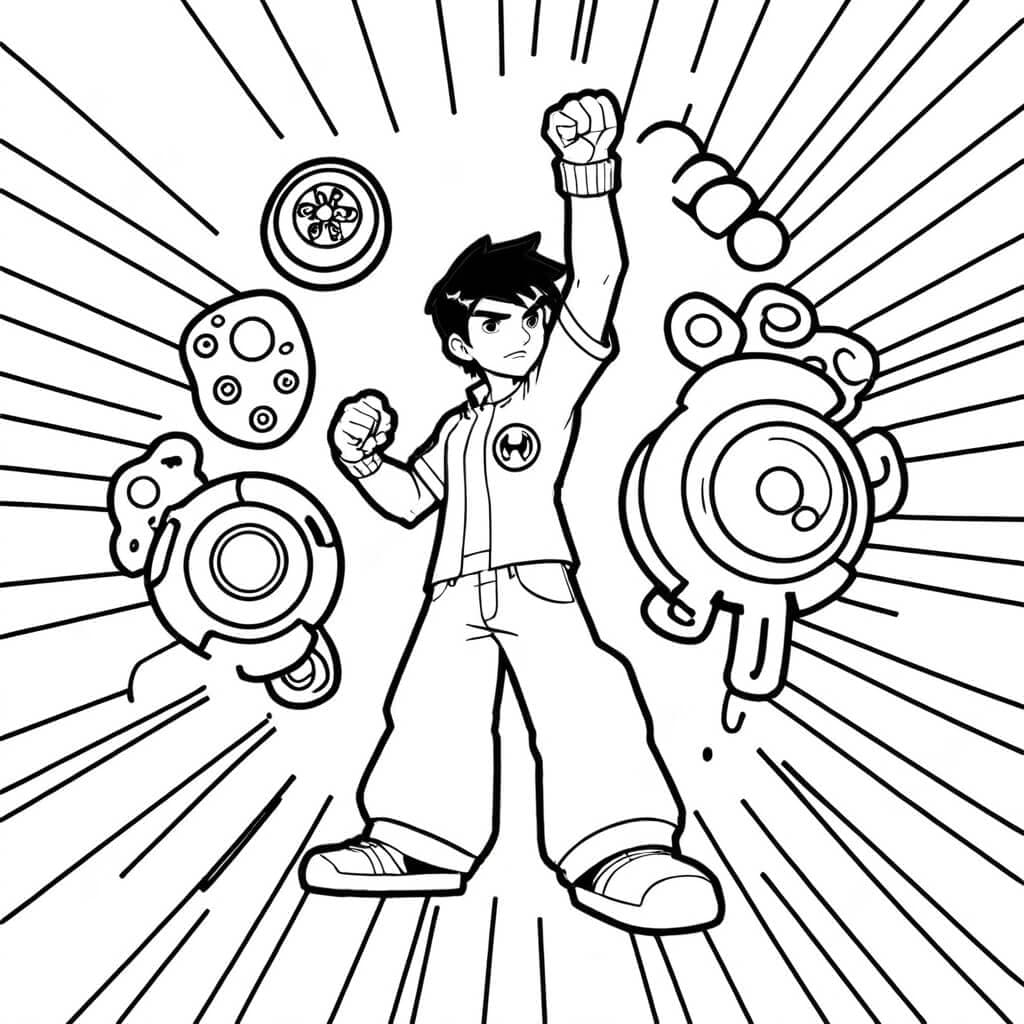Mächtiger Ben 10 Ausmalbild