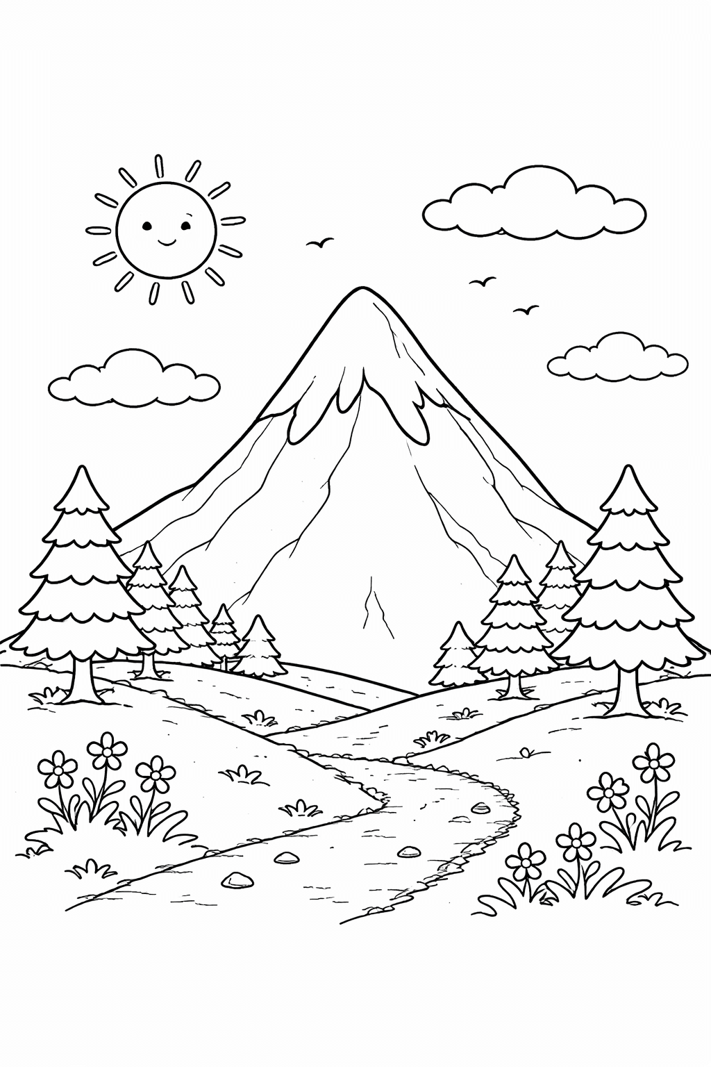Berg Ausmalbild