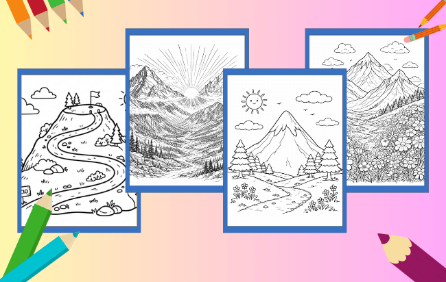 Berge Ausmalbilder