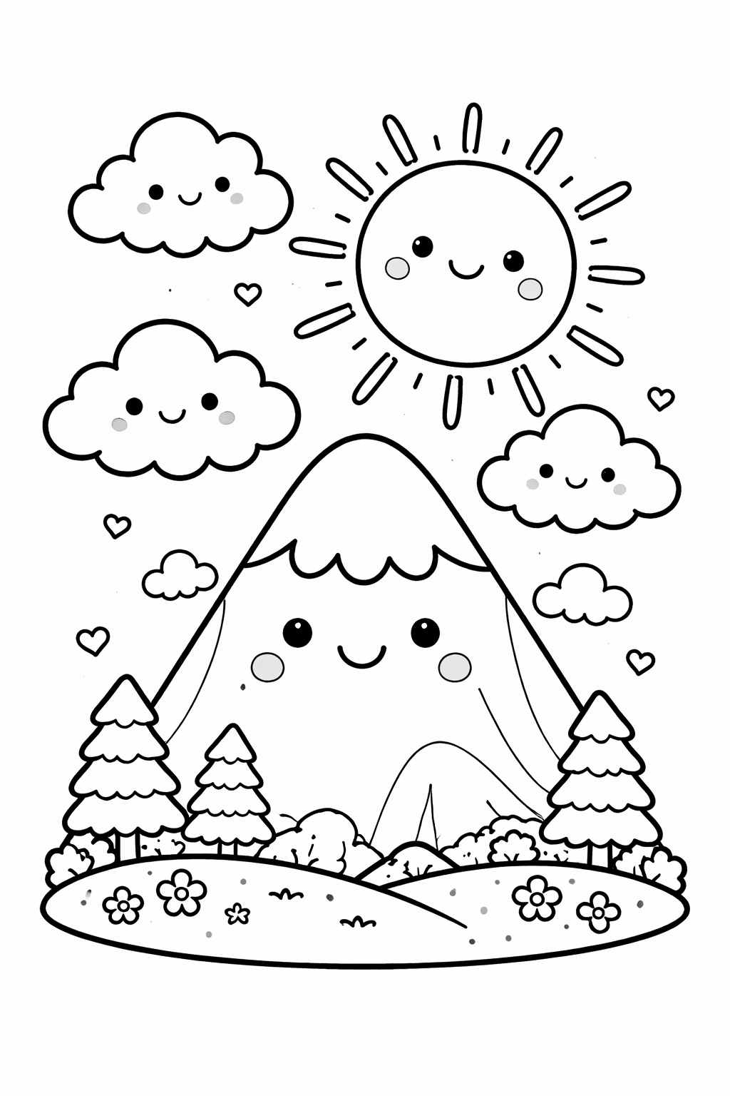 Kinder-Berg Ausmalbild