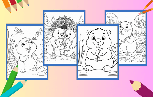 Biber Ausmalbilder
