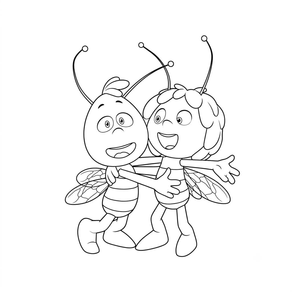 Biene Maja und Willi Ausmalbild