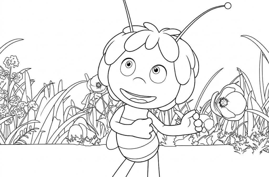 Tanzende Biene Maja Ausmalbild
