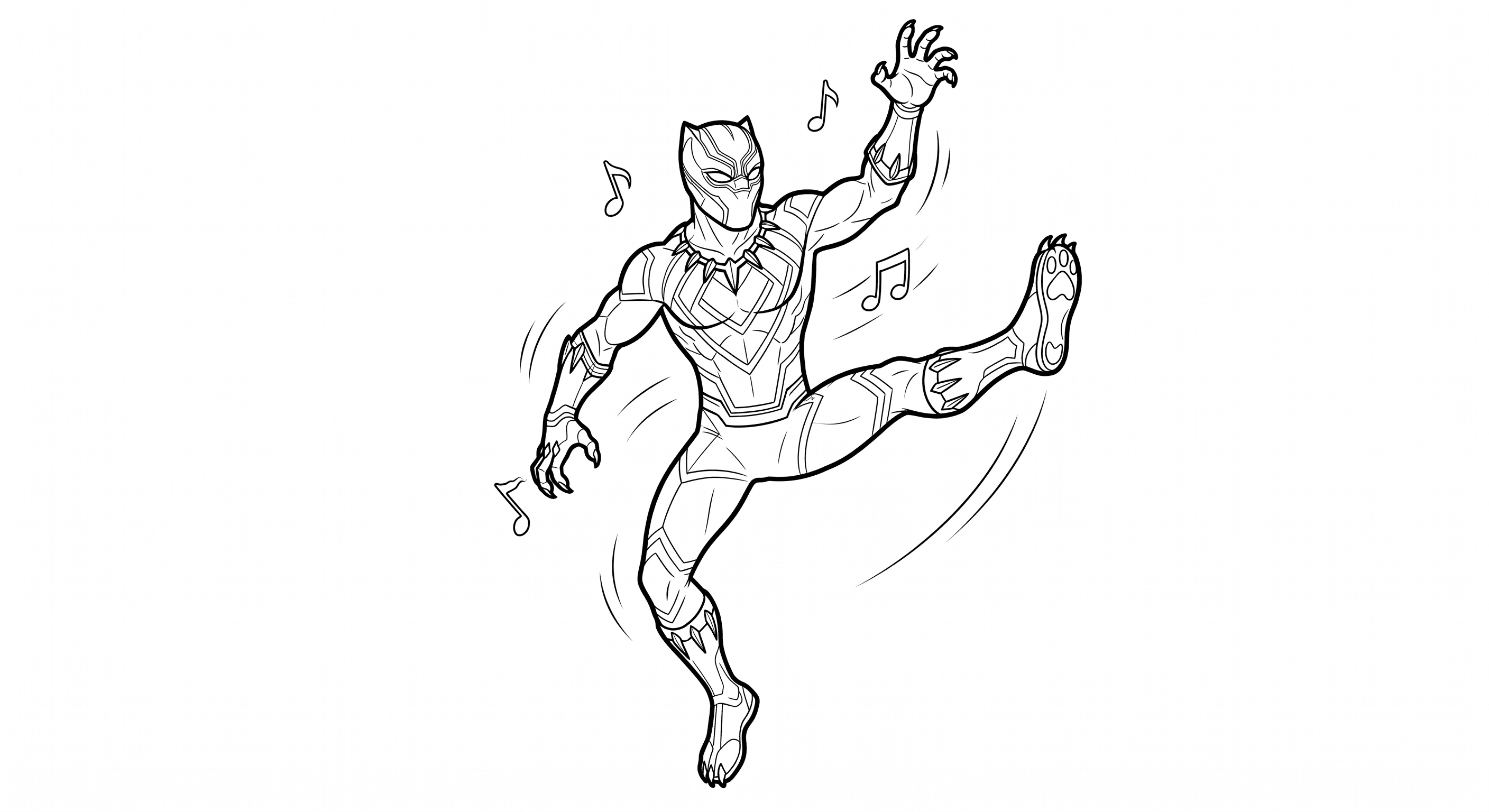 Black Panther tanzend Ausmalbild