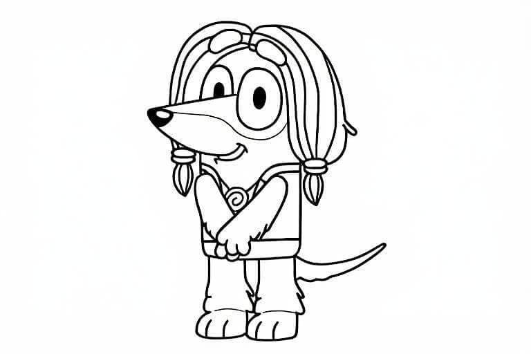 Indy aus Bluey Ausmalbild