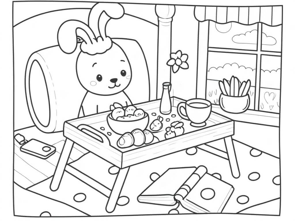 Bobbie Goods Frühstückstisch Ausmalbild