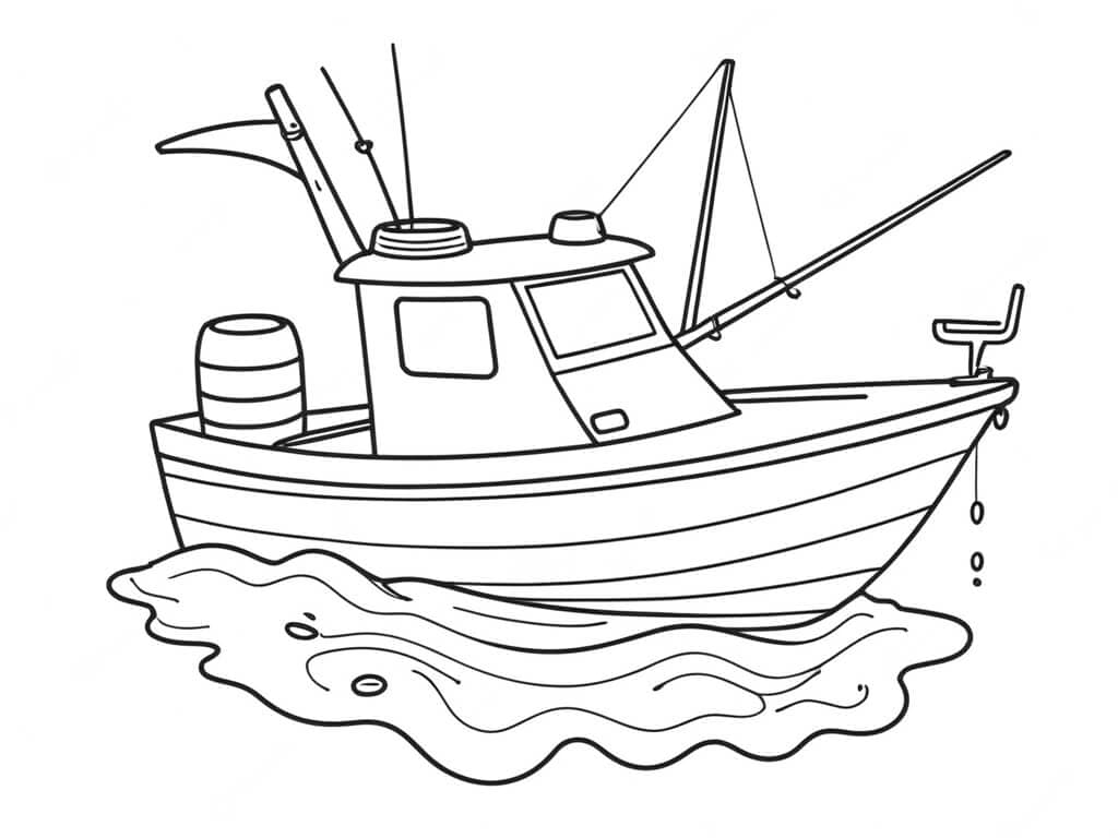 Angelboot Ausmalbild