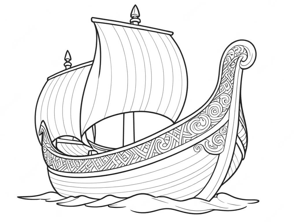 Bemaltes Boot Ausmalbild