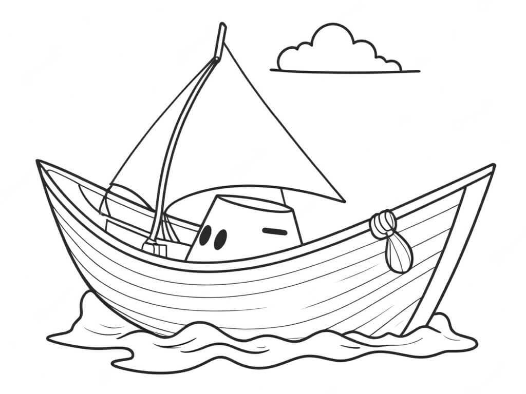 Boot auf offenem Meer Ausmalbild