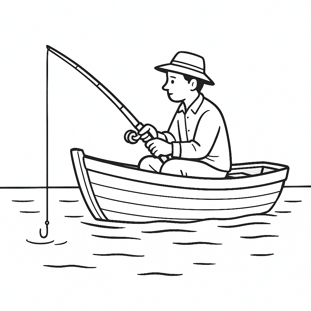 Fischerboot Ausmalbild