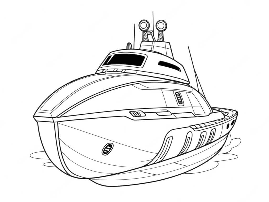 Futuristisches Boot Ausmalbild
