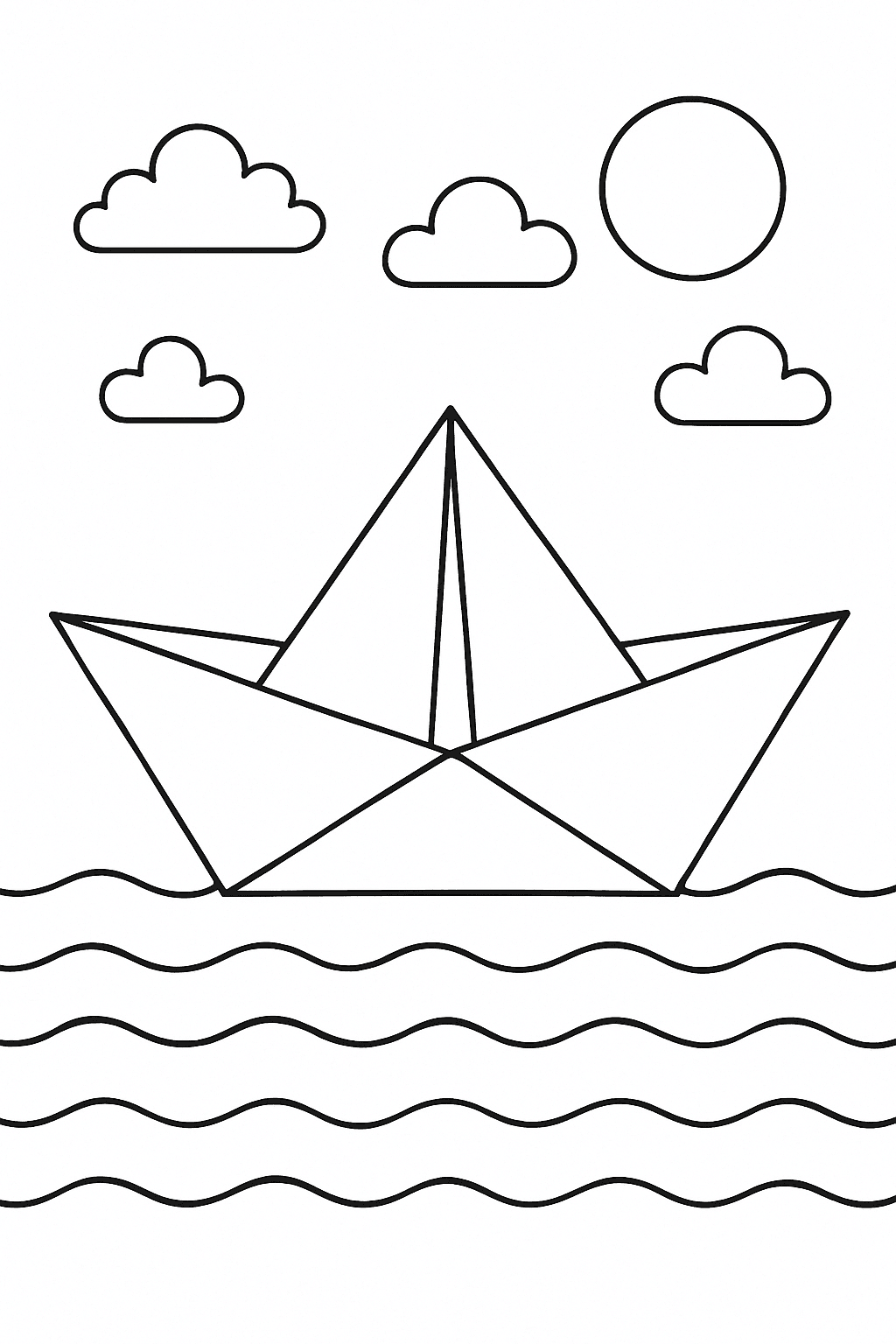 Papierboot Ausmalbild