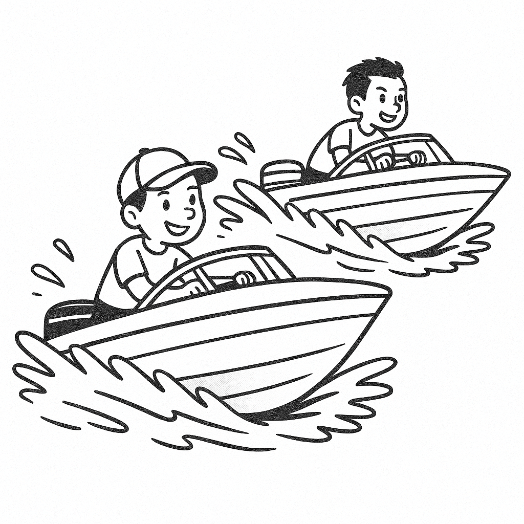 Rennboot Ausmalbild