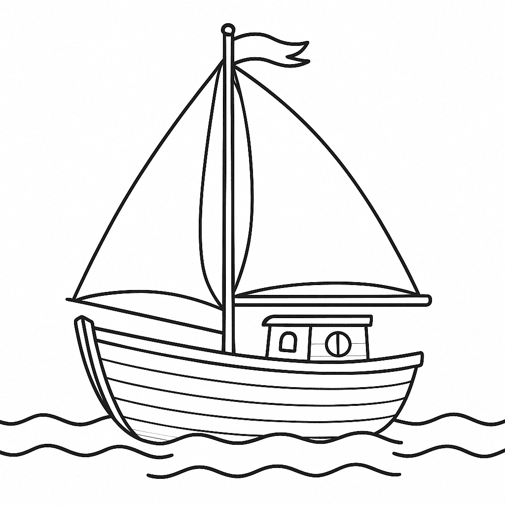 Segelboot Ausmalbild