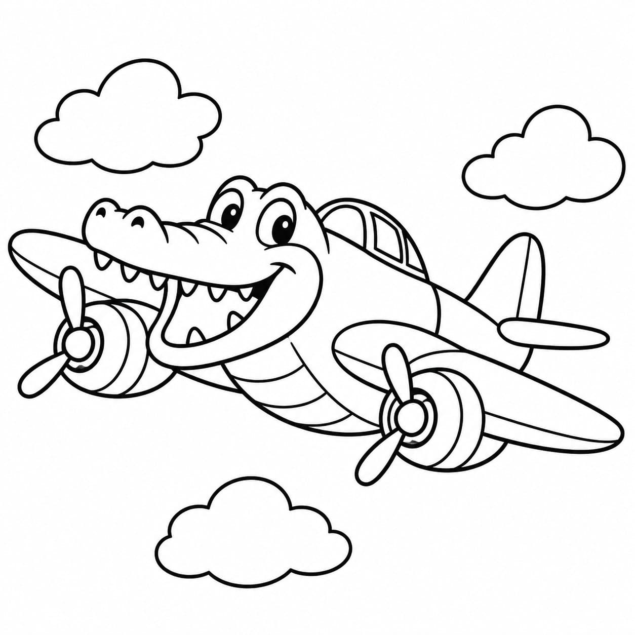Bombardiro Crocodilo Brainrot Ausmalbild
