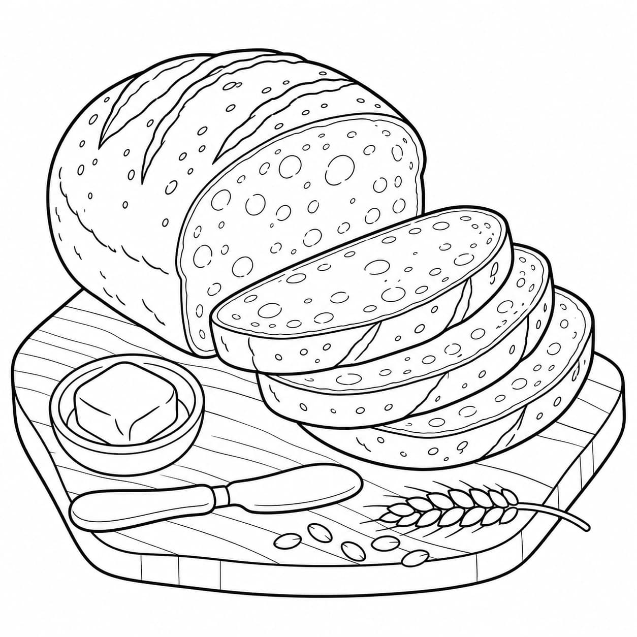 Brotscheiben Ausmalbild