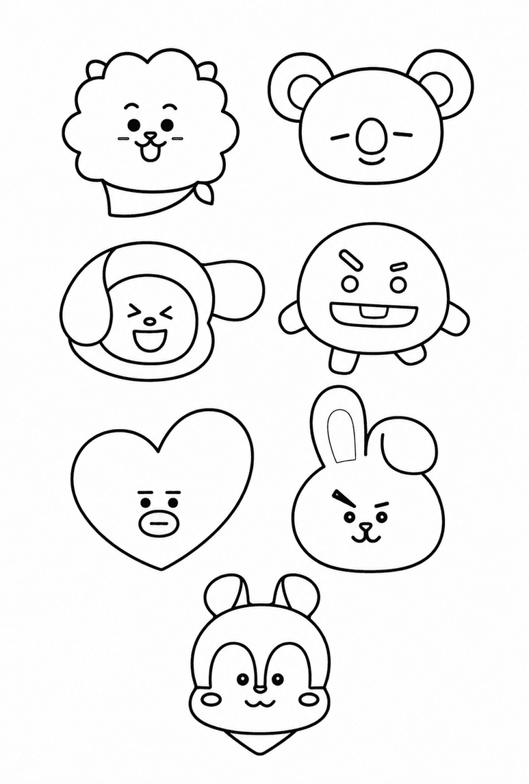 BT21 Ausmalbild