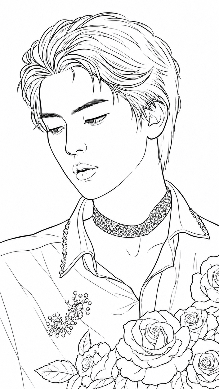 Jin BTS Ausmalbild