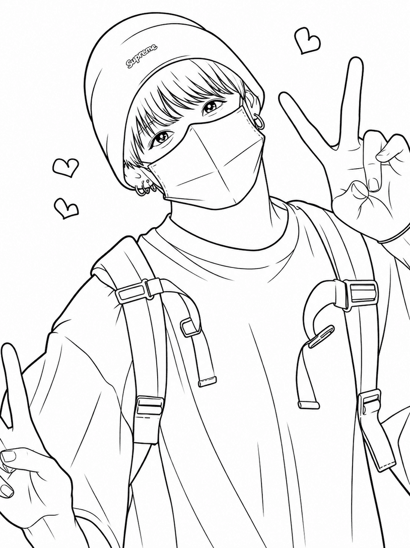 Jungkook BTS Ausmalbild