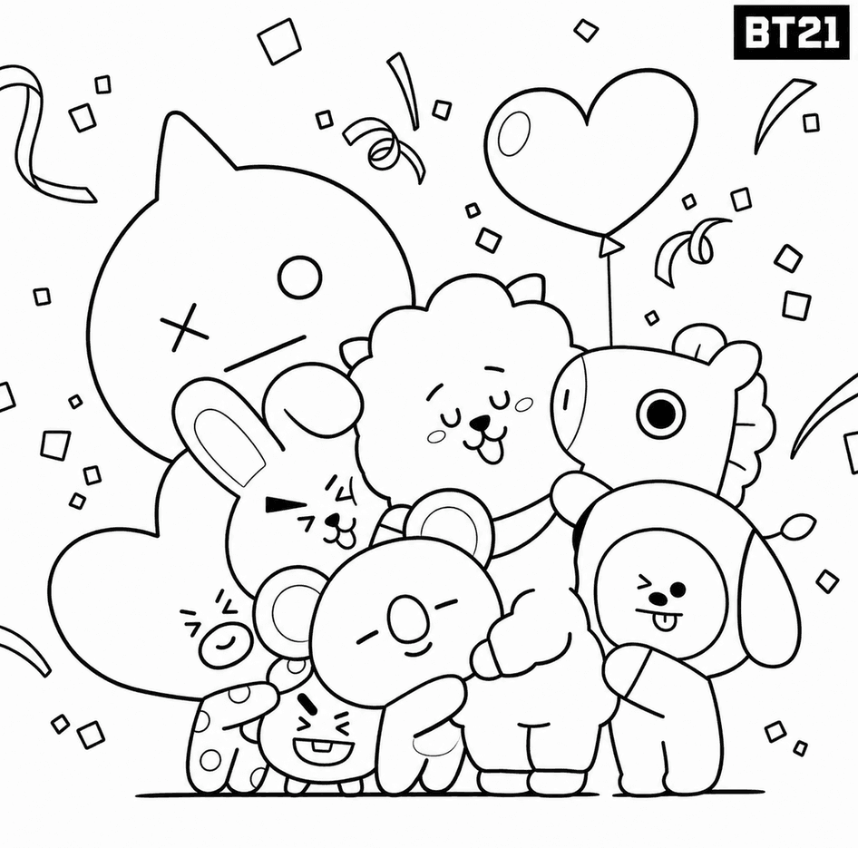 Niedliches BTS Ausmalbild