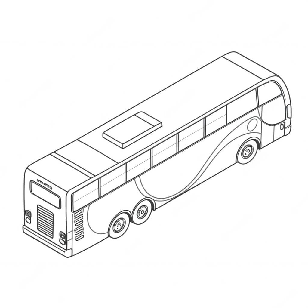 Bus von oben Ausmalbild