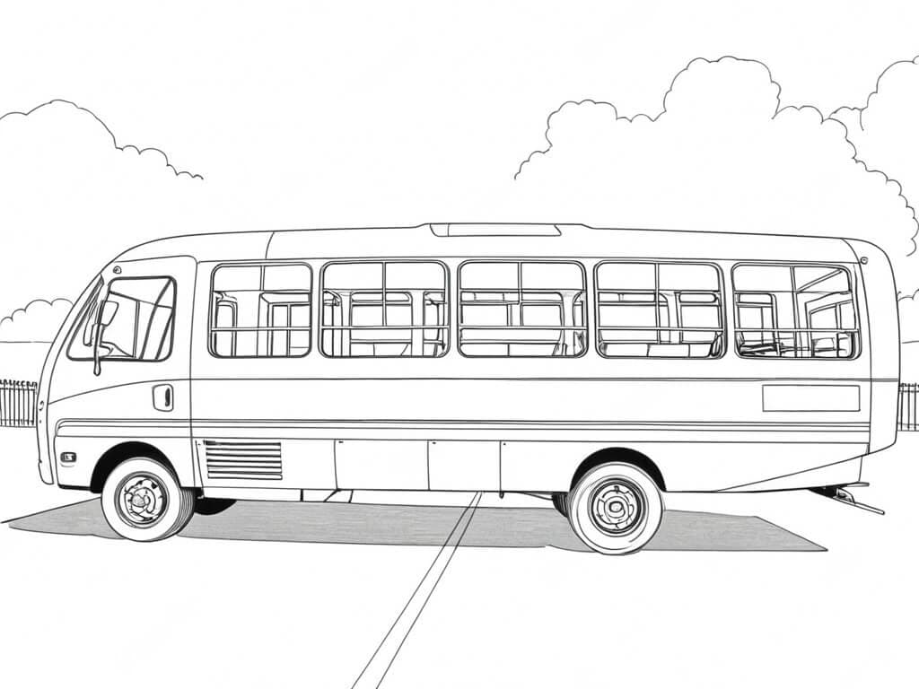 Bus zur Schule Ausmalbild
