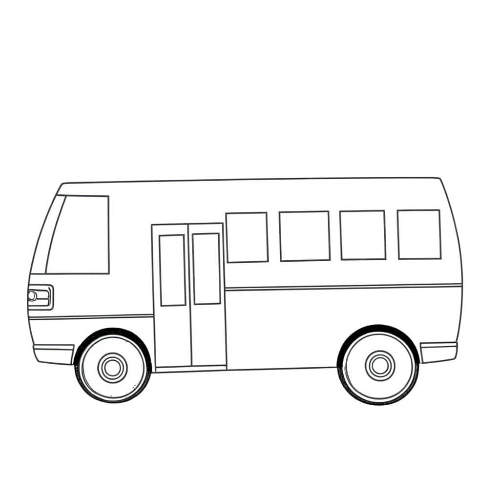 Kinderbildungs-Bus Ausmalbild