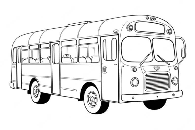 Klassischer Bus Ausmalbild