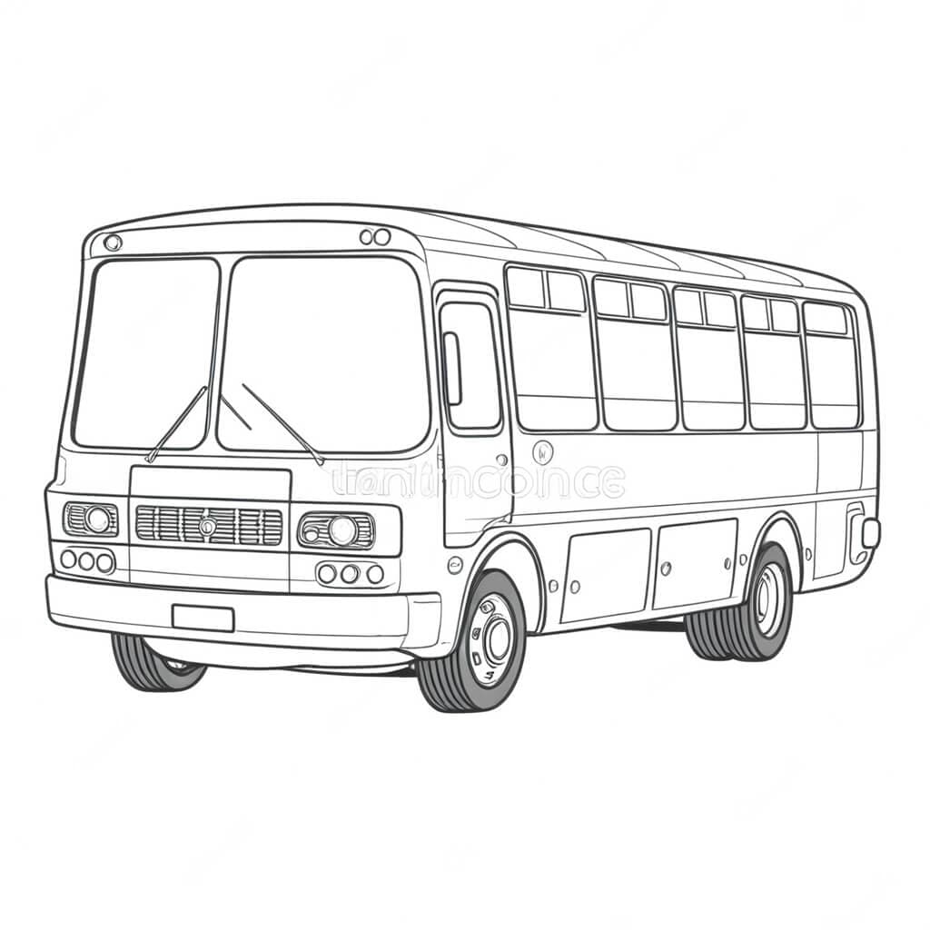 Quadratischer Bus Ausmalbild