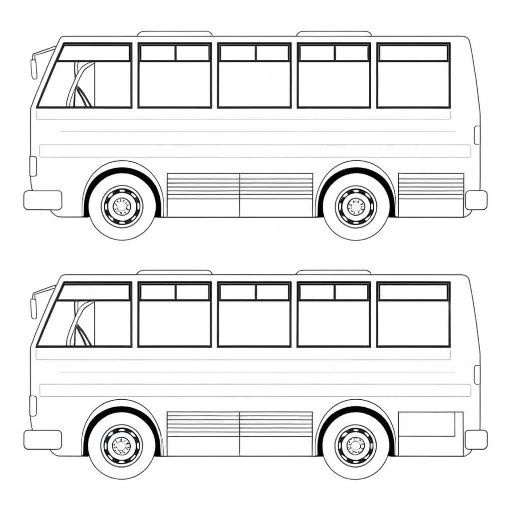 Zwei Busse Ausmalbild