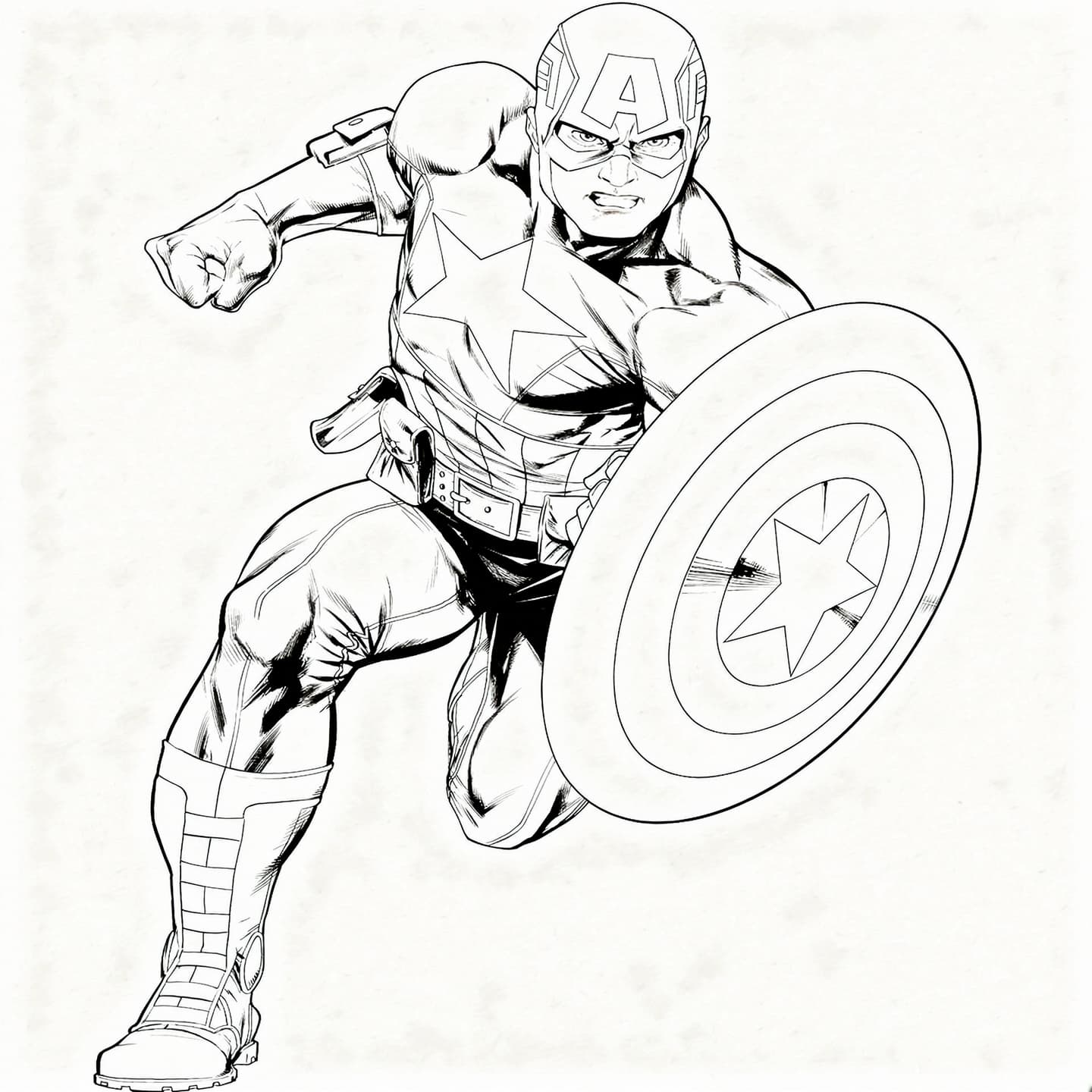Captain America mit Schild Ausmalbild