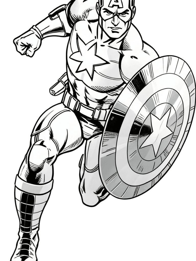 Laufender Captain America Ausmalbild