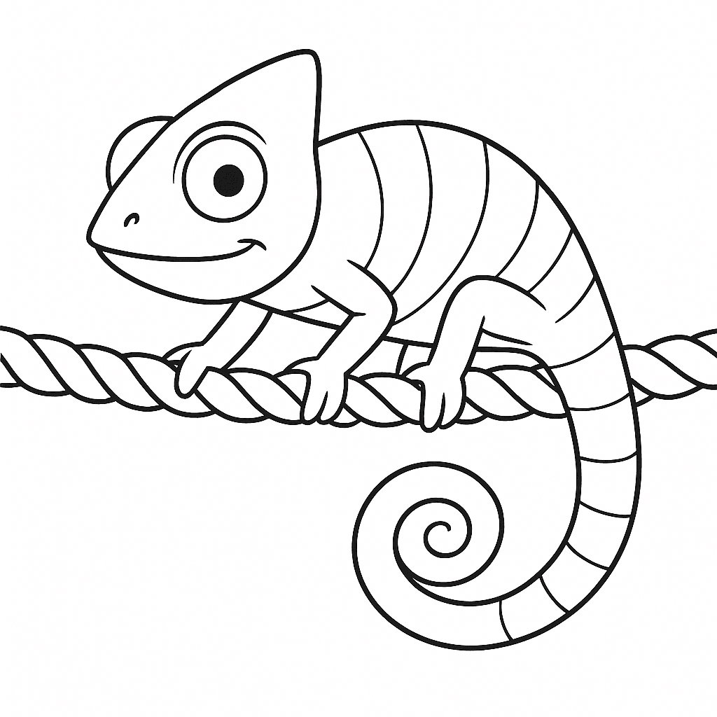 Chamäleon auf Seil