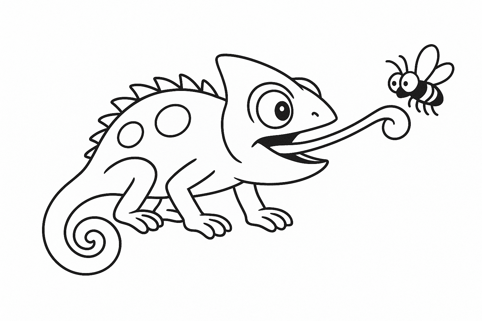 Chamäleon frisst Fliege